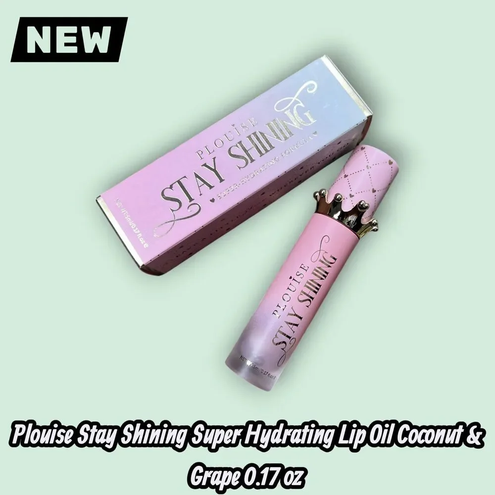New Plouise Stay Shining Super Hydrating Lip Oil Coconut & Grape 0.17 oz